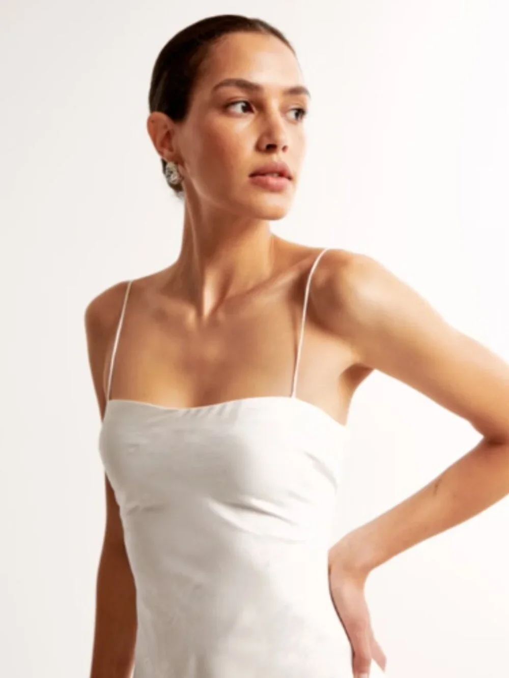 The A&F Julia Slip Satin Jacquard Maxi Dress (Medium Petite)